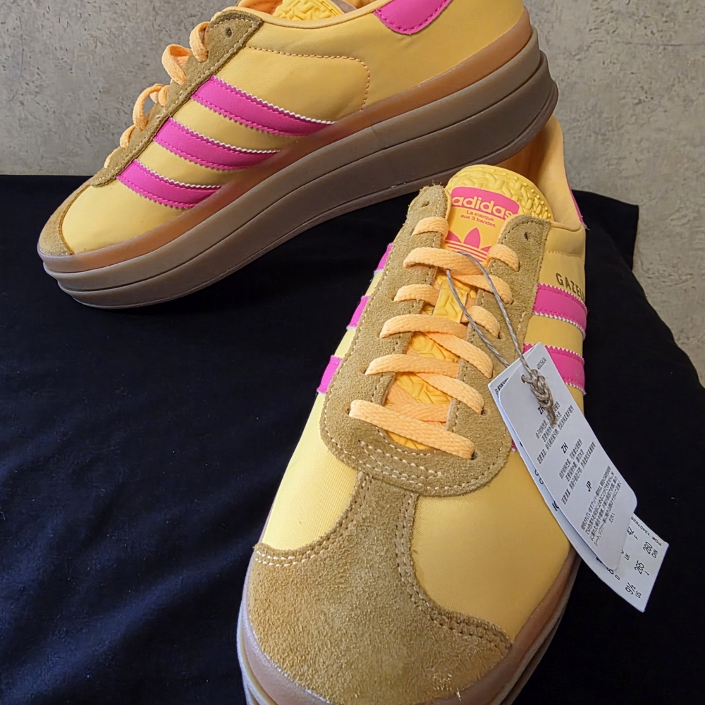 Adidas Women's Yellow and Pink Sneakers